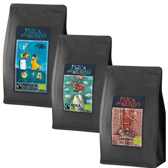 Zestaw kaw mielonych 250g x 3: Langano, Patuca, Koka | ORGANIC - FAIRTRADE | Pizca del Mundo