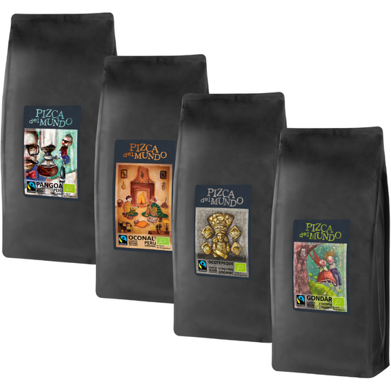 Zestaw Kawa z całego świata 4x 1000 g | ORGANIC - FAIRTRADE | Pizca del Mundo