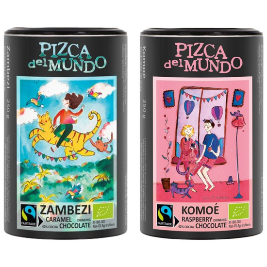 Zestaw Czekolada do picia Zambezi 250 g oraz Komoe 250 g | ORGANIC - FAIRTRADE | Pizca del Mundo
