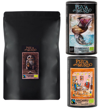 Zestaw kakao Esperanza 1000 g kakao Yanachaga 125 g i czekolada do picia Michiru 250 g | ORGANIC - FAIRTRADE | Pizca del Mundo