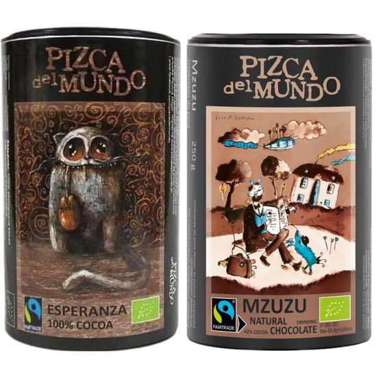 Zestaw Czekolada do picia Mzuzu 250 g oraz kakao Esperanza 150 g | ORGANIC - FAIRTRADE | Pizca del Mundo