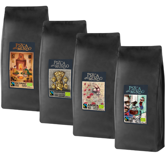 Zestaw Kawa dla smakoszy 4x 1000 g | ORGANIC - FAIRTRADE | Pizca del Mundo