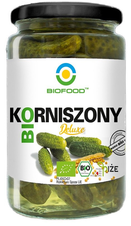 OGÓRKI KORNISZONY DELUXE BEZGLUTENOWE BIO 700 g (400 g) - BIO FOOD