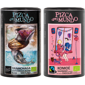 Zestaw Czekolada do picia Komoe 250 g oraz kakao Yanachaga 125 g | ORGANIC - FAIRTRADE | Pizca del Mundo