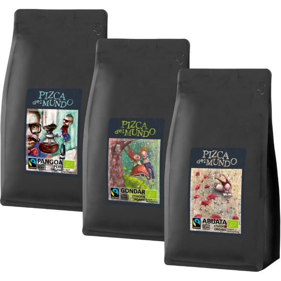 Zestaw kaw ziarnistych 500g x 3: Abijata, Gondar, Pangoa | ORGANIC - FAIRTRADE | Pizca del Mundo